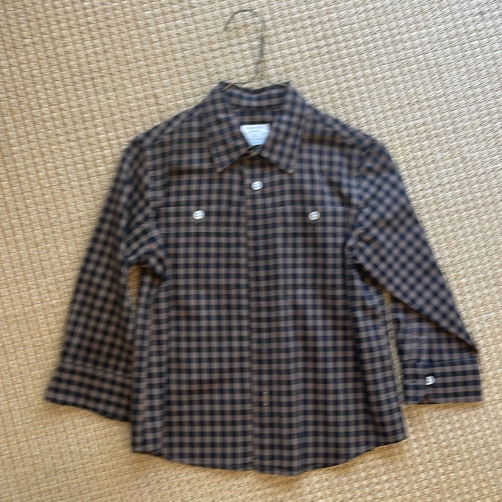 Crewcuts 3T black and brown flannel shirt